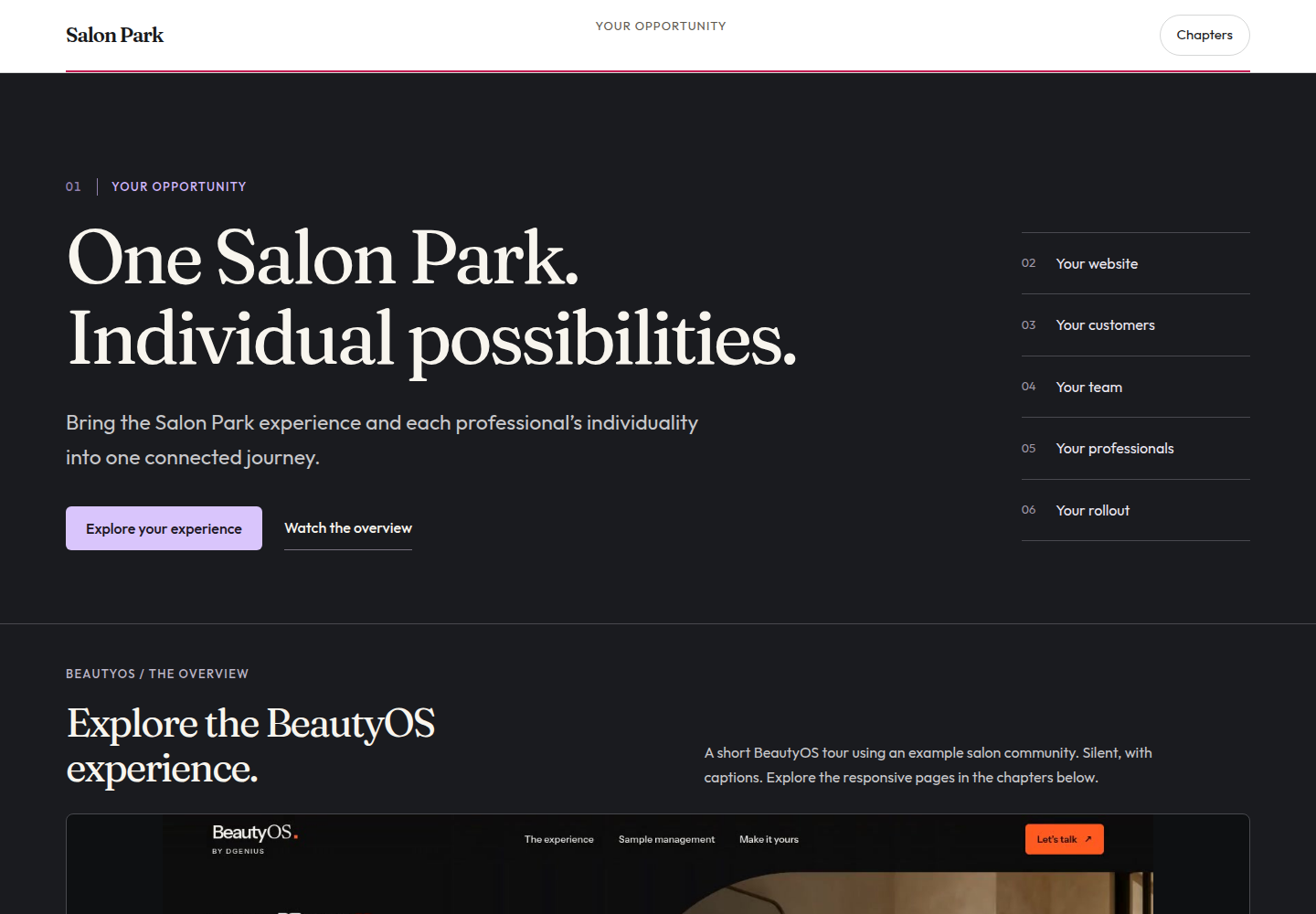 Salon Park presentation opening